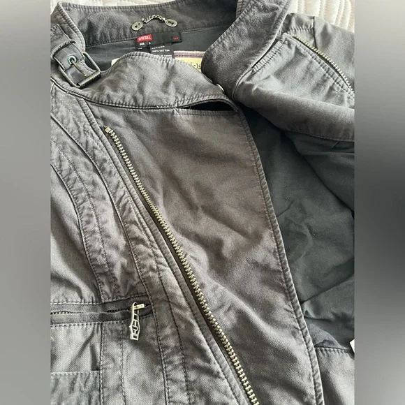 Diesel Grey Moto Jacket Size Small - Picture 9 of 12